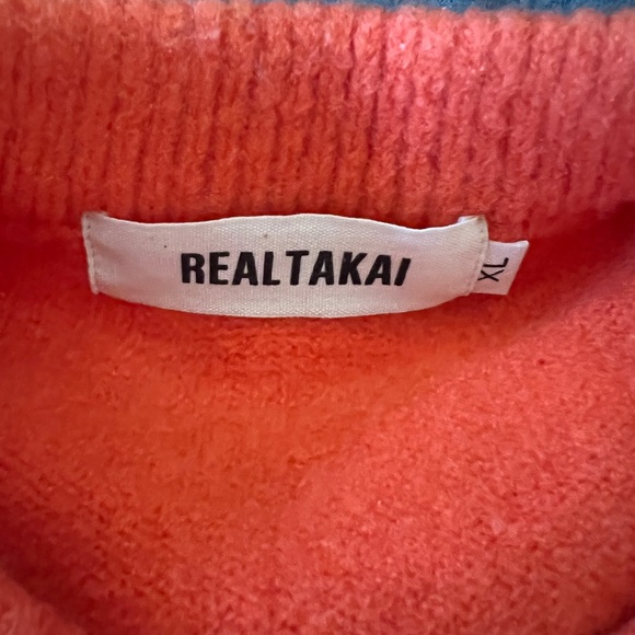 Red Orange Pull Over Sweater - Picture 5 of 6